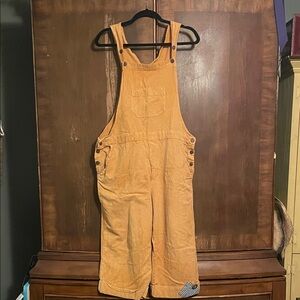 Ganesh Himal overalls with button straps and patch at calf